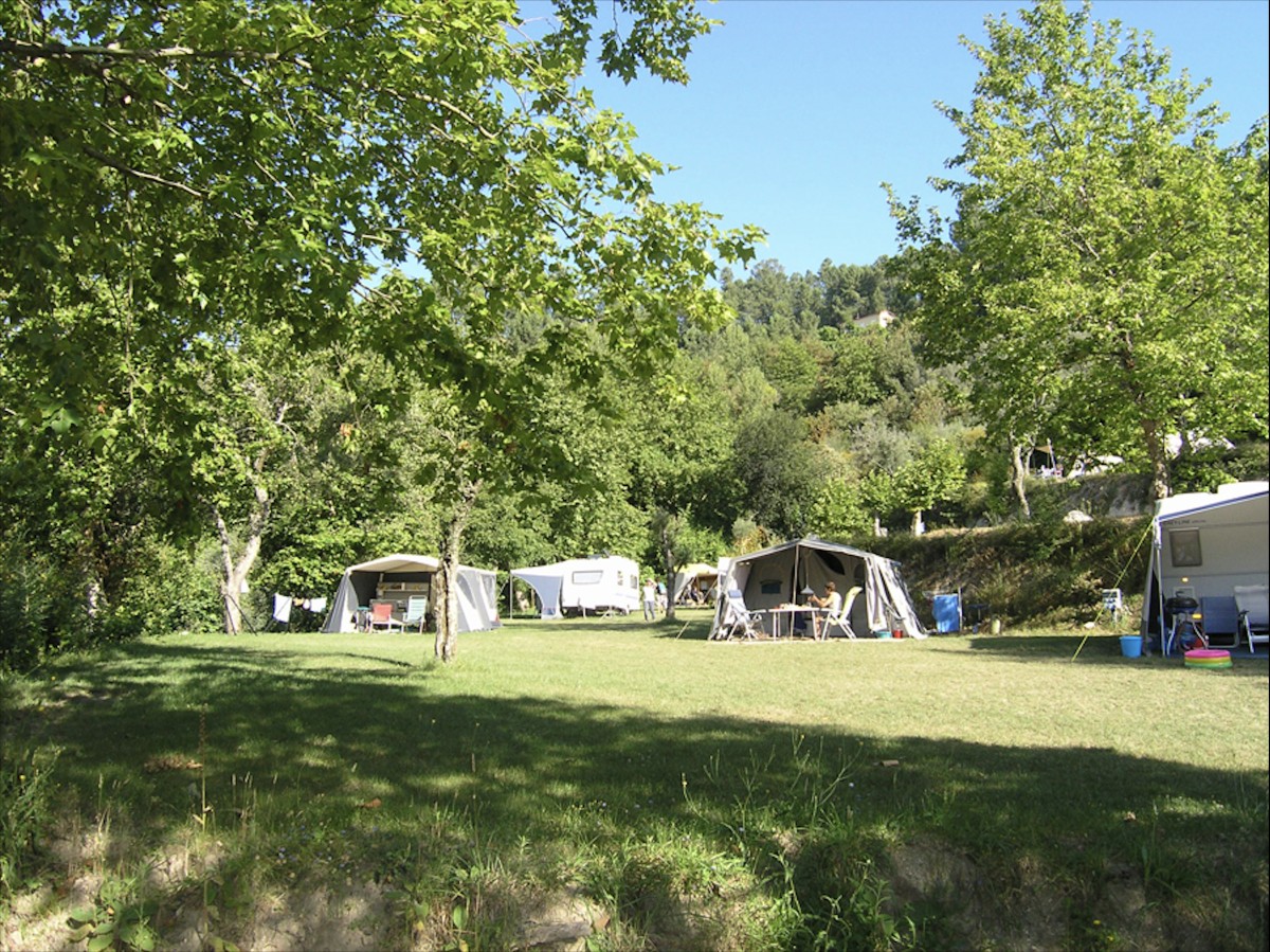 Afbeelding van Caravan/ tenttrailer/ daktent op het grasterras