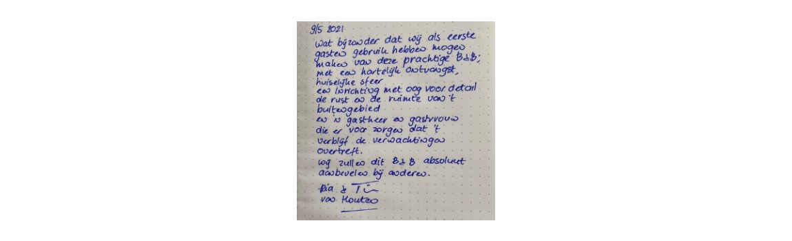 Unsere ersten Gäste sehr zufrieden. Gastfreundschaft, Ruhe, Raum, Atmosphäre!